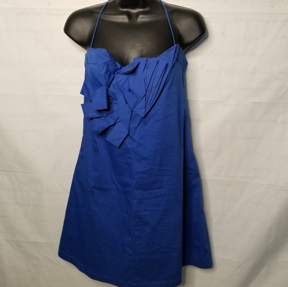 La Perla Blue Cotton Blend made in Italy Mini Slip Dress Size 6